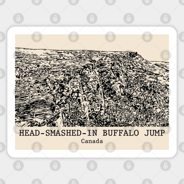 Head-Smashed-In Buffalo Jump - Canada Sticker by Lakeric